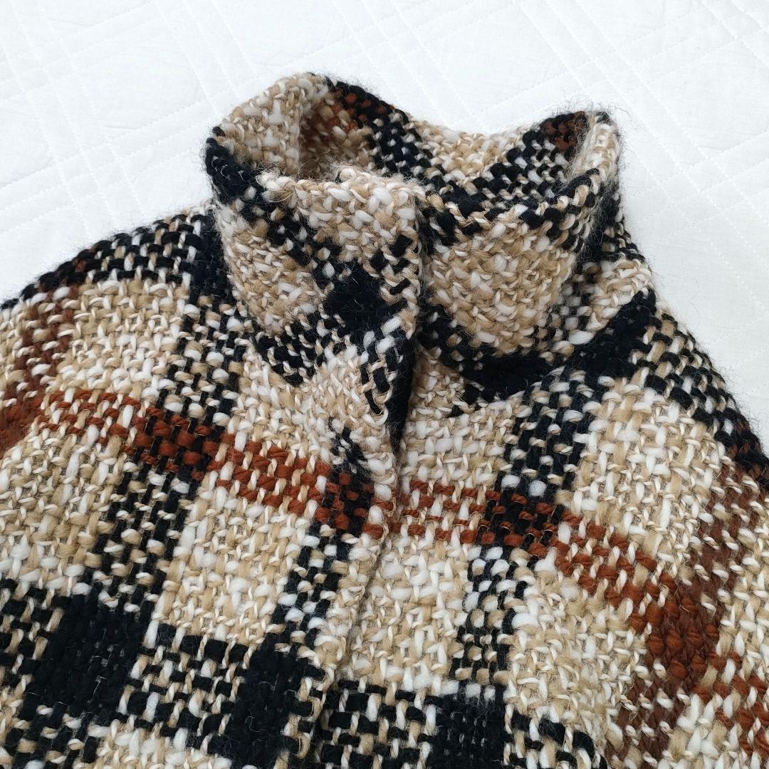 【希少】DAKS　ローゲージツイード　ニットコート　ハウスチェック　サイズ38