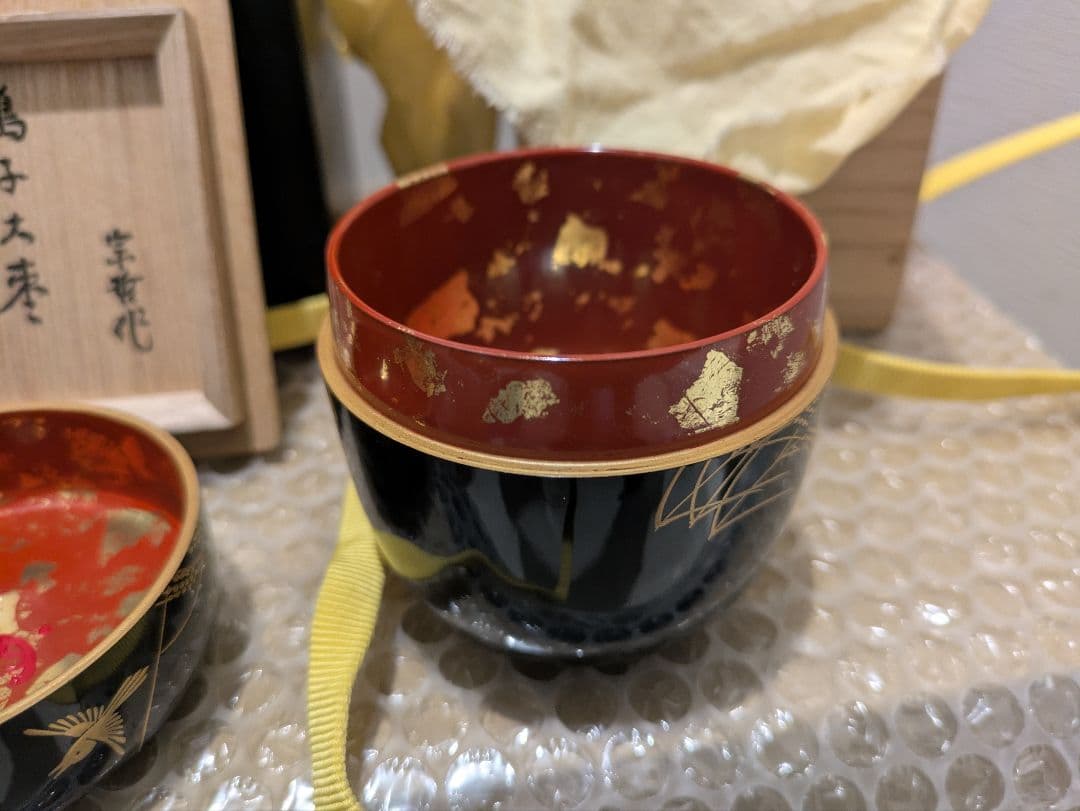 中村宗哲　二重箱　鳴子蒔絵　大棗　棗　共布　共箱　見返し　千鳥　茶道具　茶入