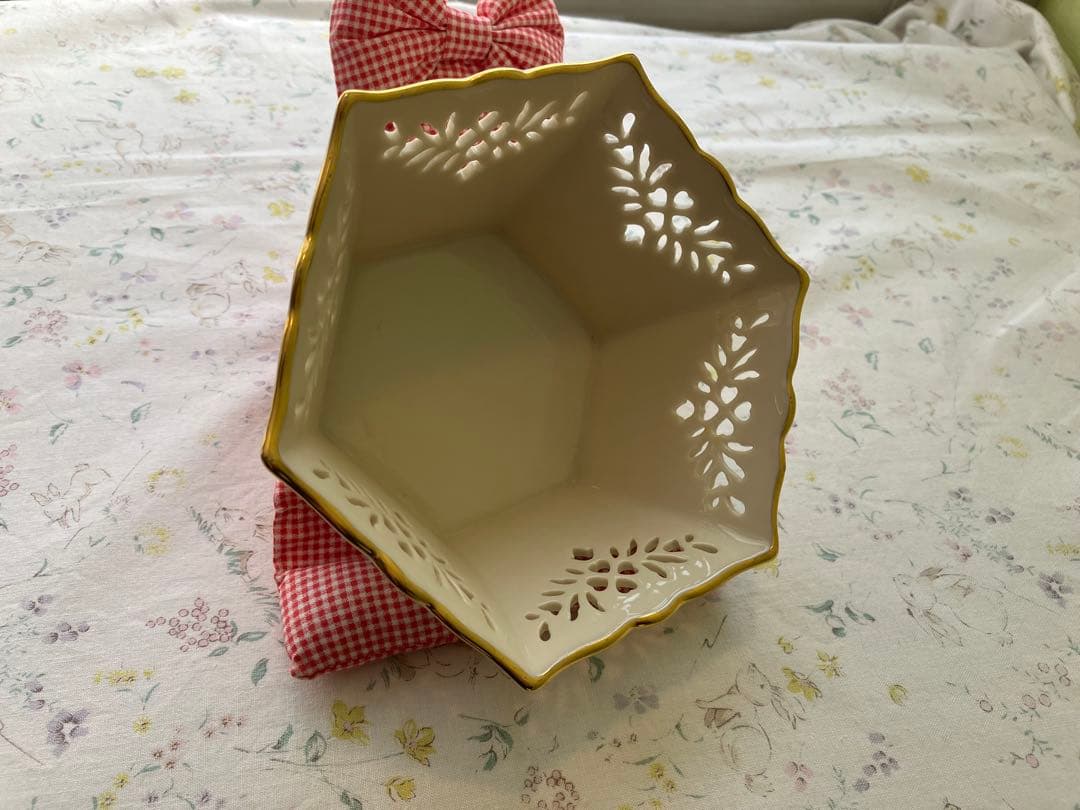 レノックス ビンテージ 金彩 ハート透かし 大小二個セット ギフトボックス入り