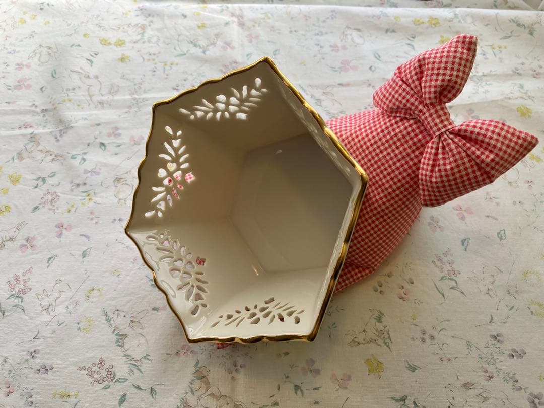 レノックス ビンテージ 金彩 ハート透かし 大小二個セット ギフトボックス入り