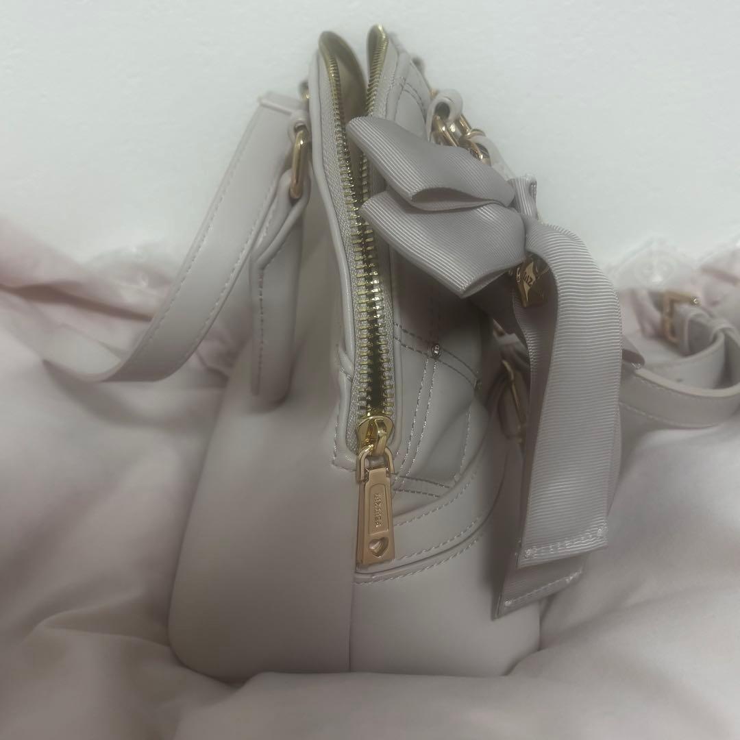 LIZLISA ビジューキルティングハンドバッグ ピンク