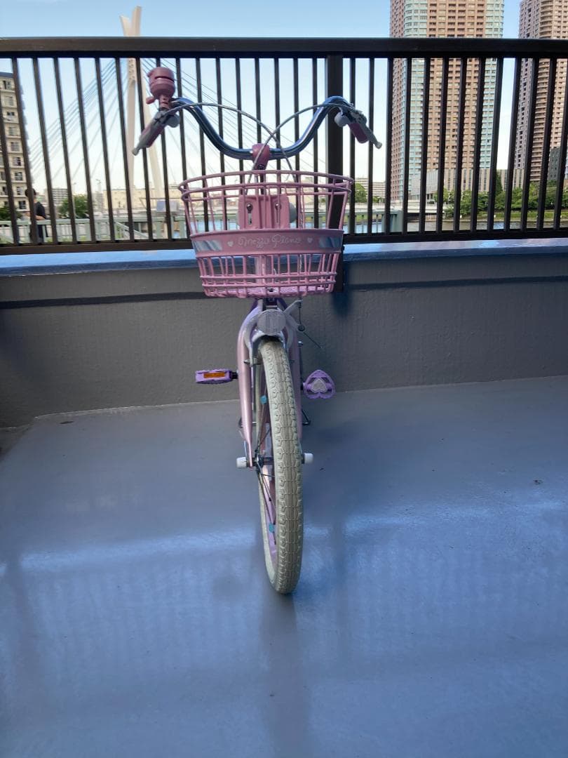 子供用自転車　アサヒサイクルのメゾピアノ 紫色とピンク 18インチ