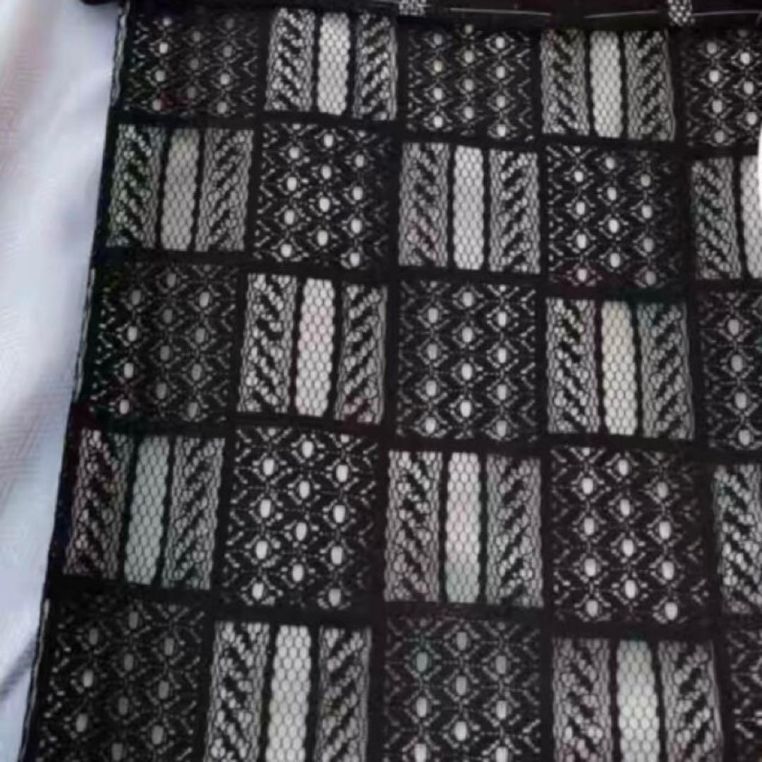 38さん専用　レース　チェック　黒着物　浴衣和服　成人式　地雷系　やみかわ