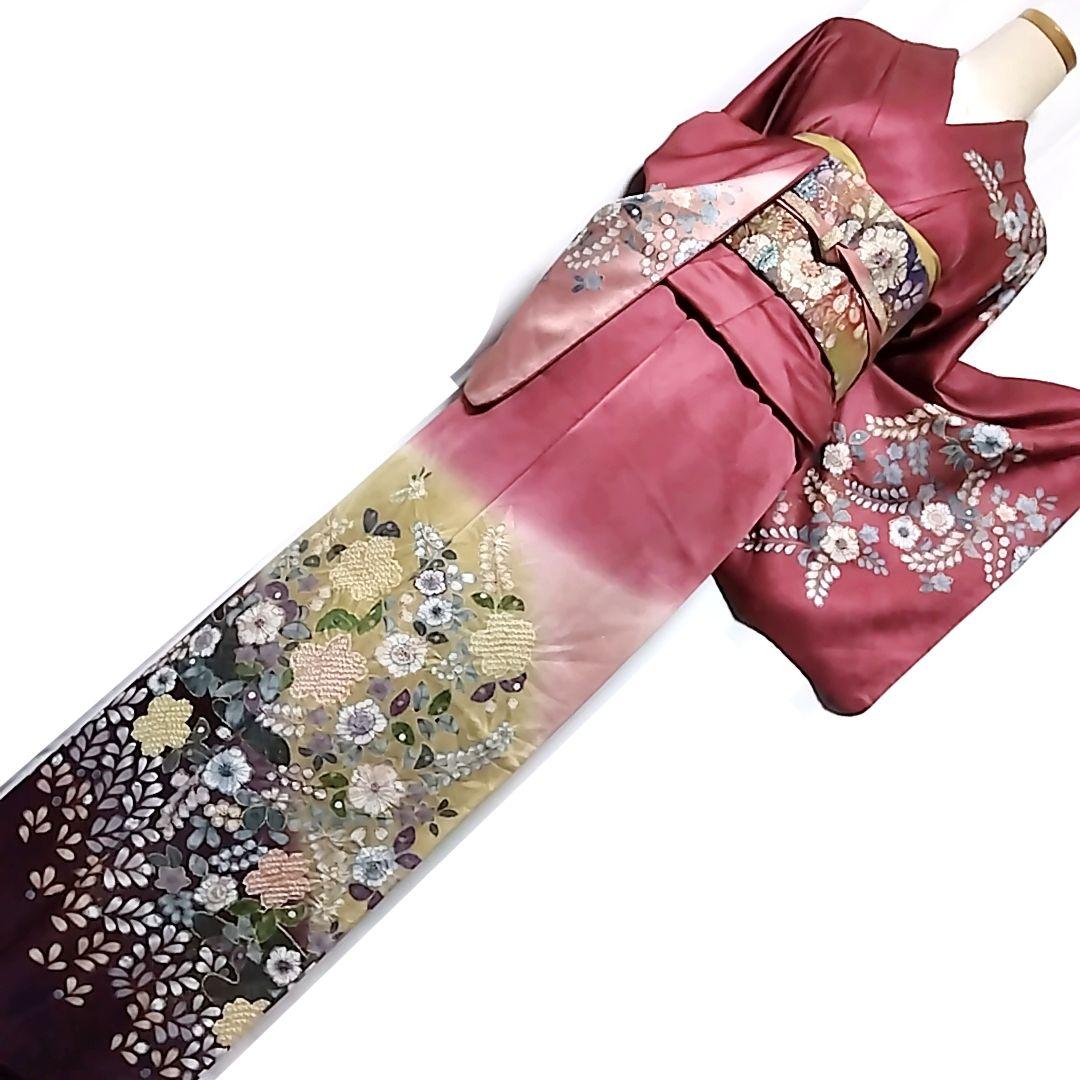 辻ケ花 辻が花 金通し 絞り 辻ヶ花 セット 訪問着 染め分け 袋帯