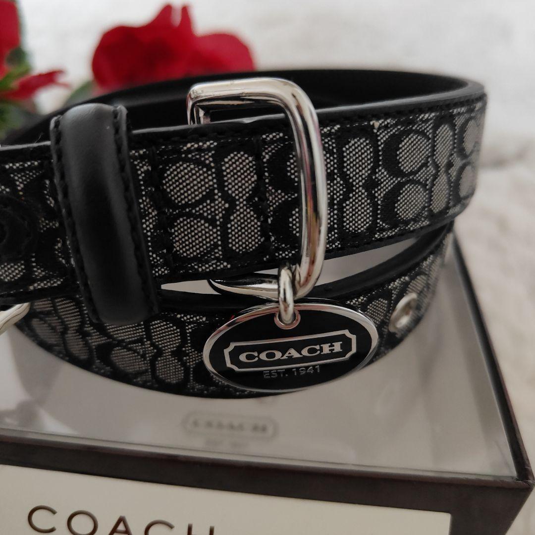 新品　COACH　コーチ 犬　首輪　レザー　中型犬　大型犬　L　シグネチャー