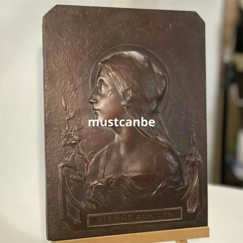 浮彫り百合少女 応接間 玄関 茶室 寝室 装飾品 工芸品 美術品 置物