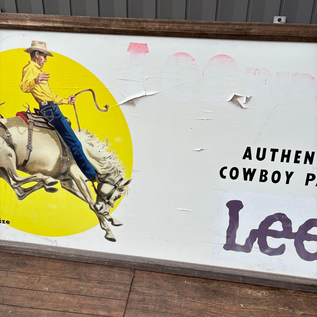 Lee 特大 大型広告看板 アメリカ 木製看板 ヴィンテージ 広告 パネル 木枠