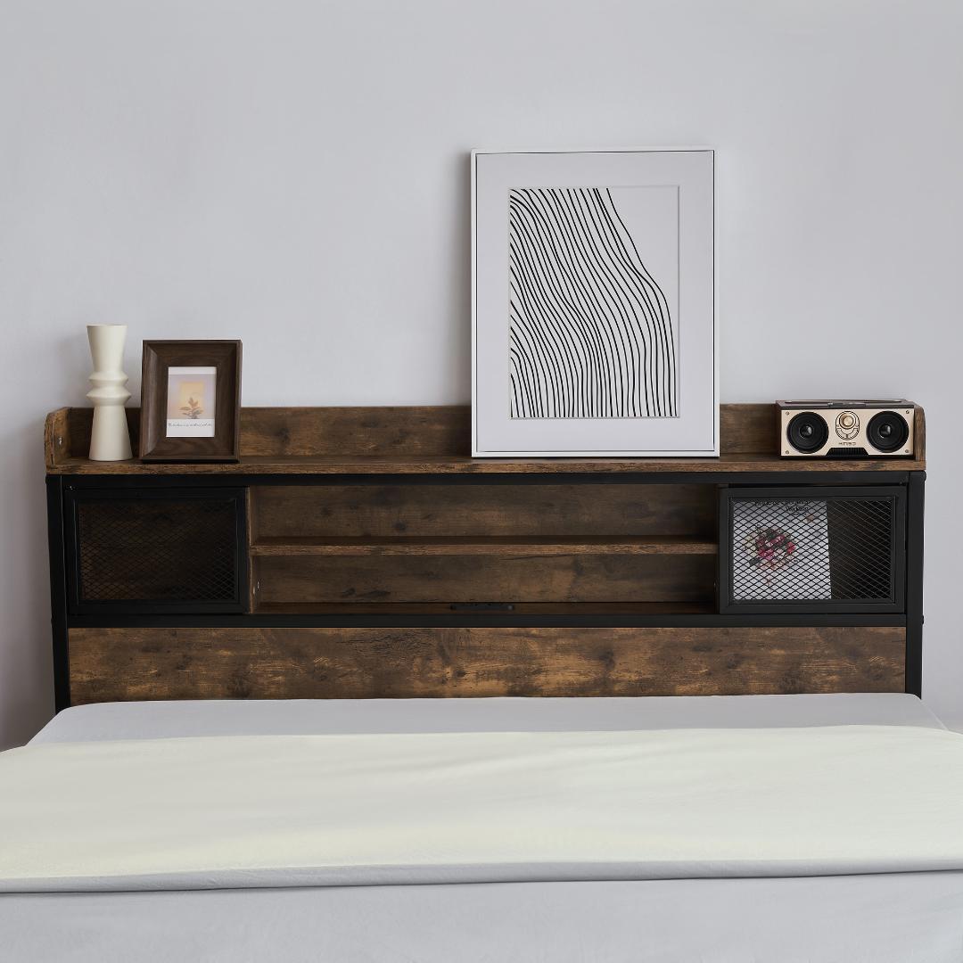 人気再入荷！D・ダブル　高級ベッドフレーム・コンセント付き