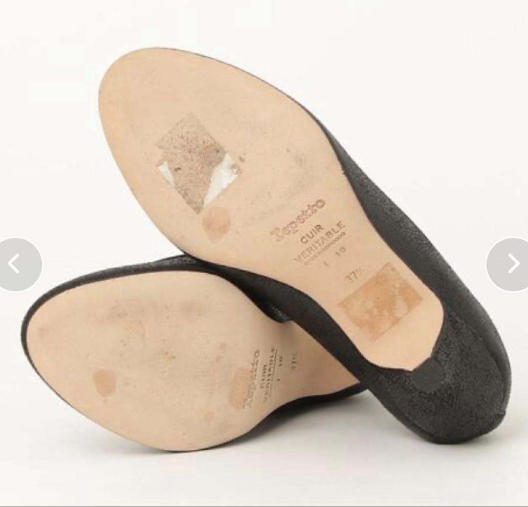 レペット　Repetto リボン付 ブラック バレエシューズ　37.5