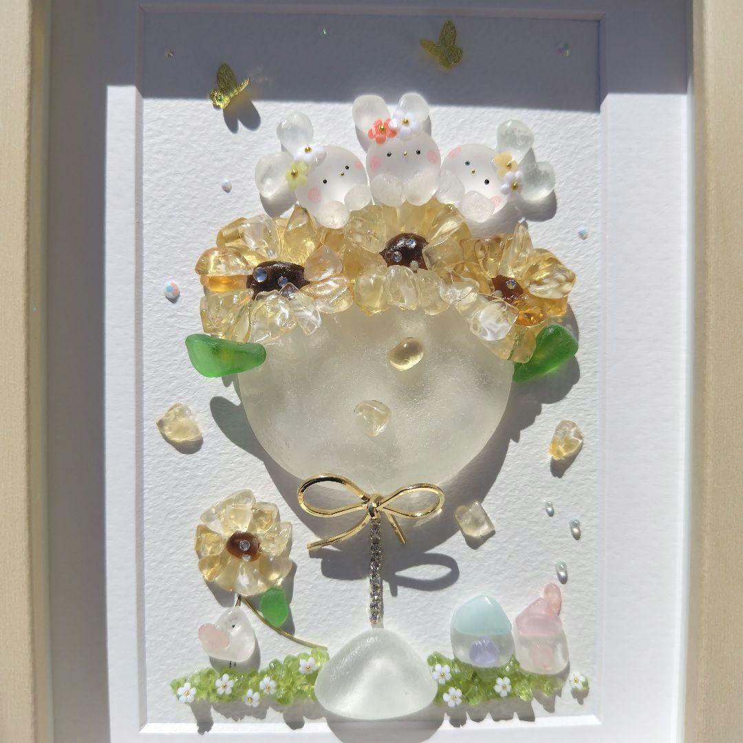 シーグラスアート『 向日葵カクテル•*¨*•.¸♬︎』他4点