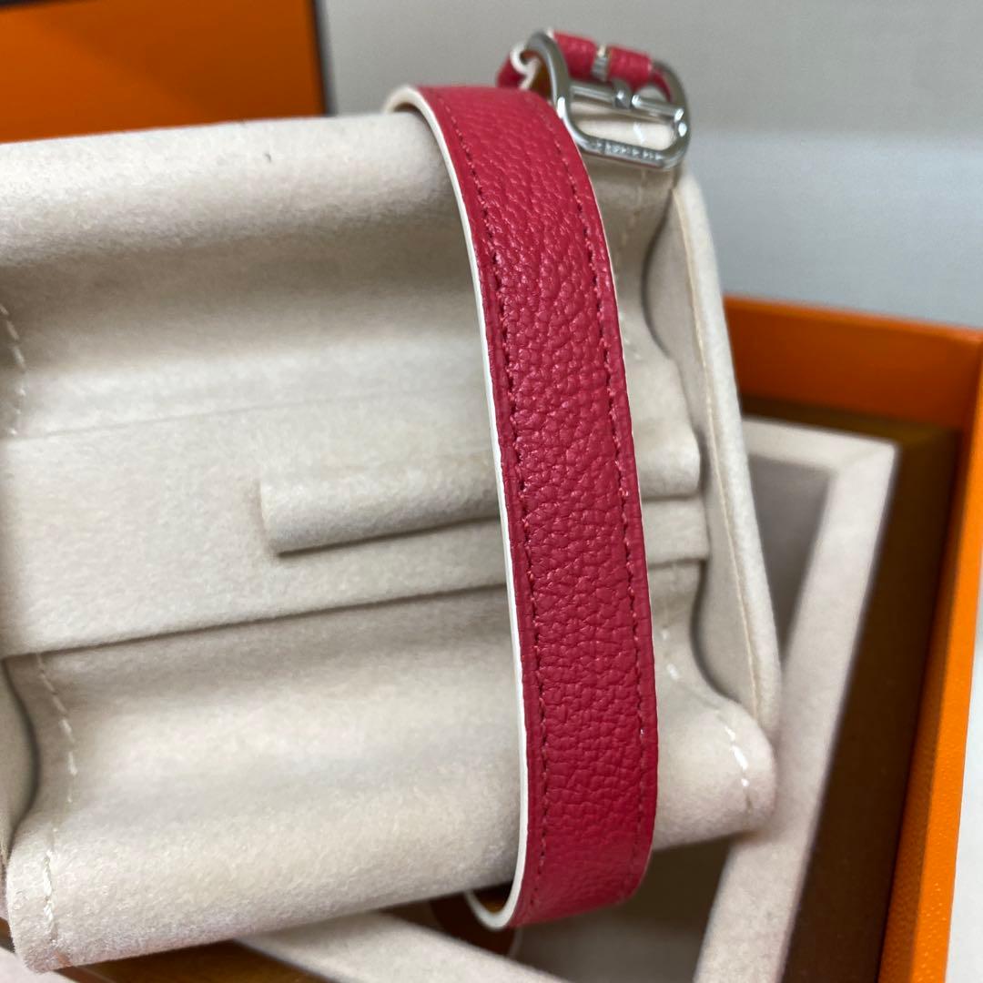 HERMES ケリーウォッチ　ドゥーブル　ピンク×シルバー金具
