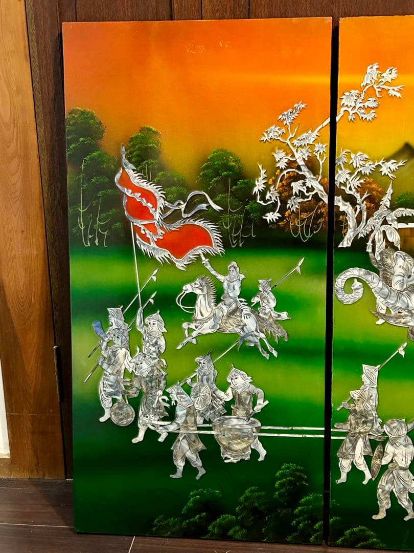 あまりにも…アジアン‼️東洋‼️エスニック‼️貝 画⁉️壁画/壁掛け/ウォールデコ