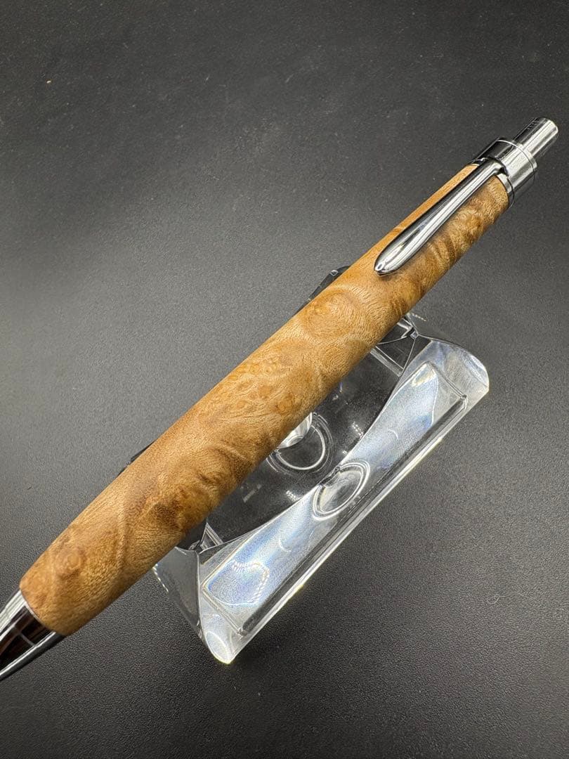 506極上　マーブルウッド　瘤杢　木軸シャーペン　ボールペン