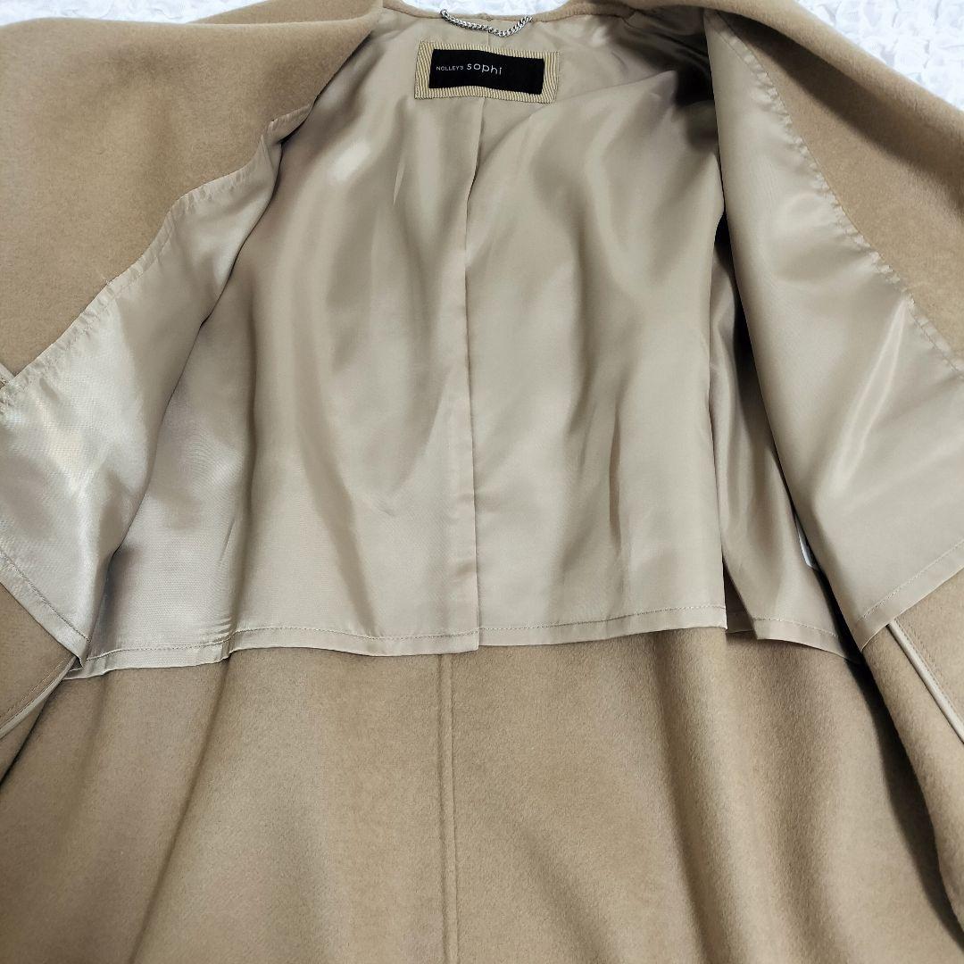 新品同様NOLLEY'S sophi SUPER140リバーショールコート36