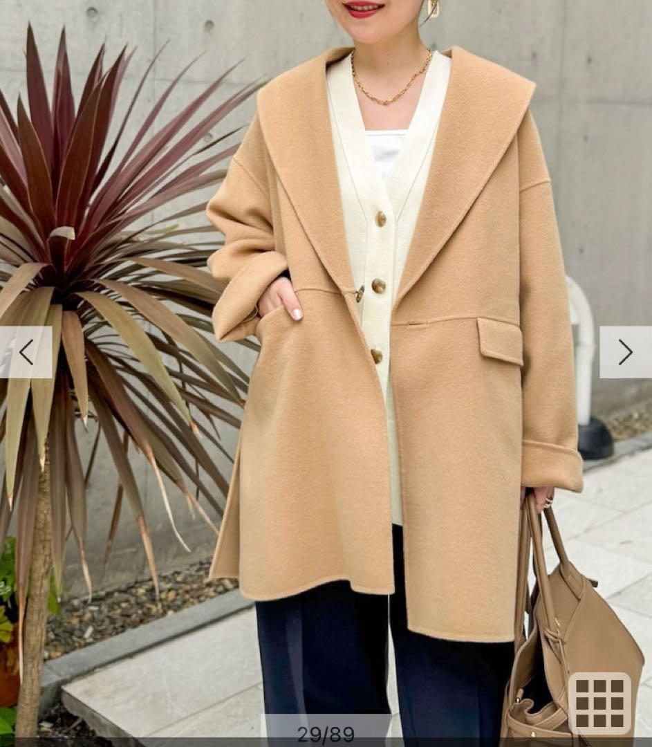 新品同様NOLLEY'S sophi SUPER140リバーショールコート36