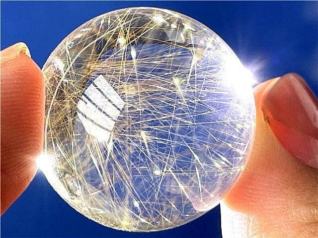 ★AAA級天然ゴールドルチルクォーツ丸玉B88P1/351P06C