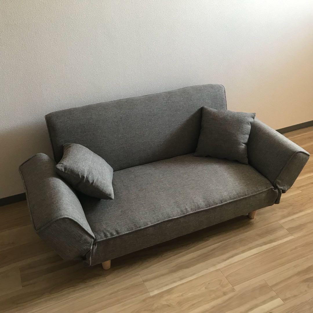 ⚠️苺mamaさん専用  リクライニング ソファーベッド   クッション付き