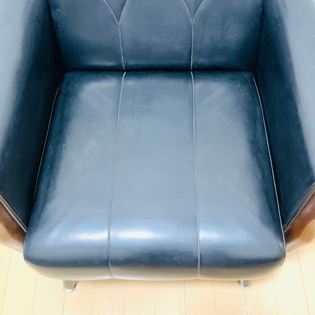 ヴィンテージ 1人がけソファー レトロ 大きめ ふかふか ひじ掛け レザー