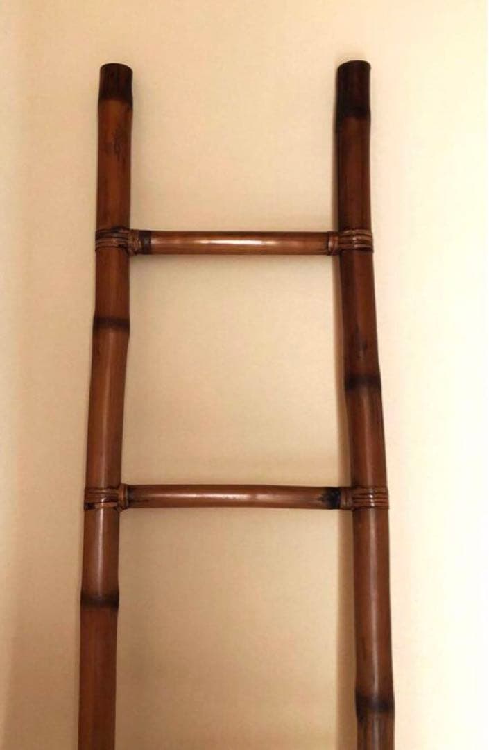 【ゆちゃ】バンブー　大きなハシゴ　202cm アジアンインテリア