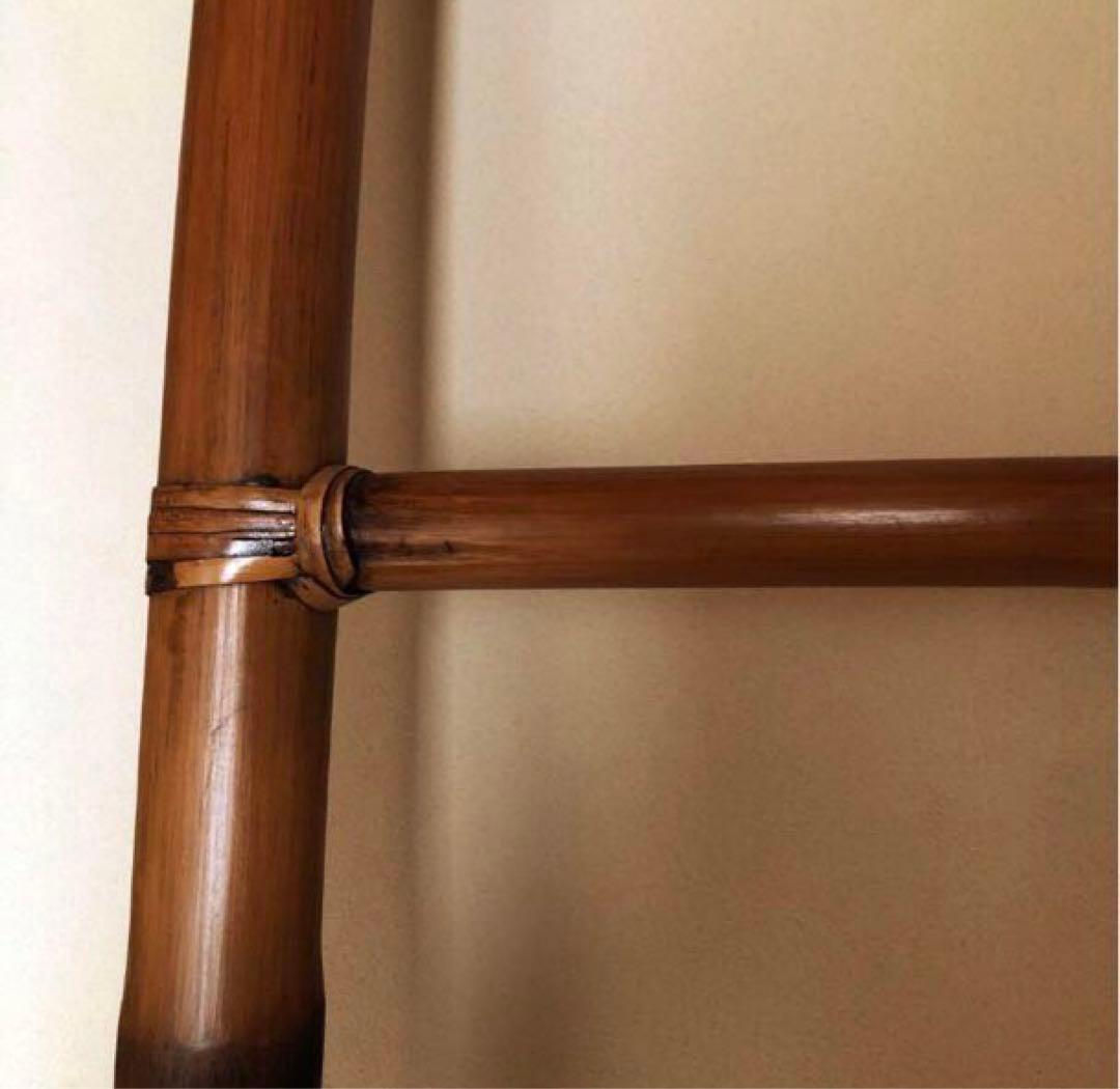 【ゆちゃ】バンブー　大きなハシゴ　202cm アジアンインテリア