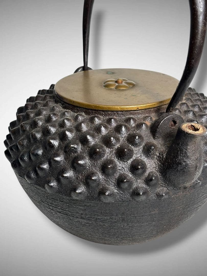 #龍文堂造 鬼あられ 鬼霰 鉄瓶/骨董