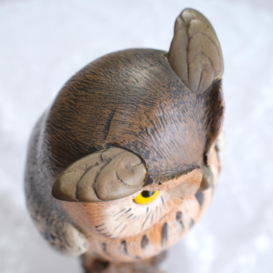 イタリア製フクロウの彫刻 約35cm