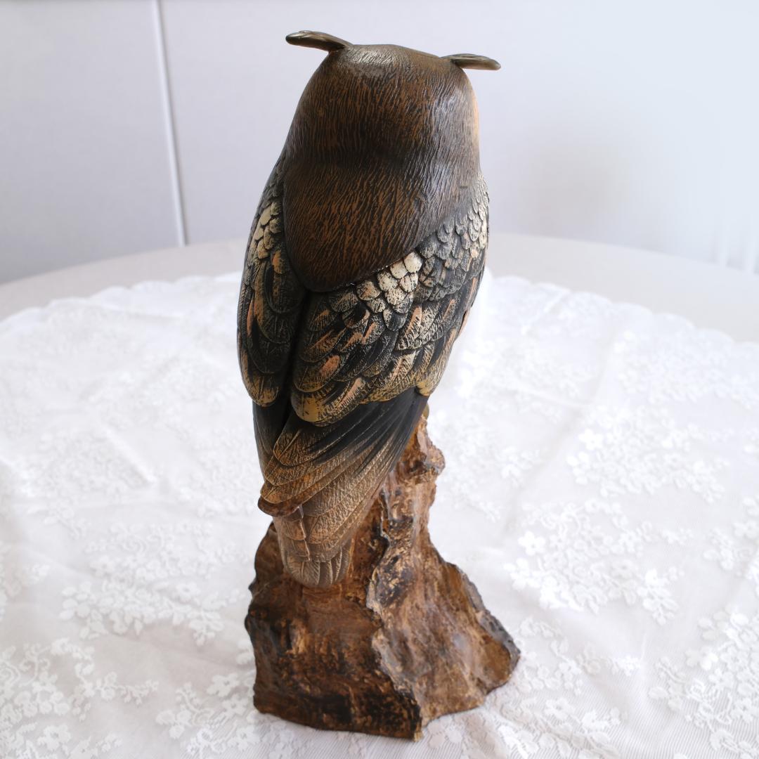 イタリア製フクロウの彫刻 約35cm