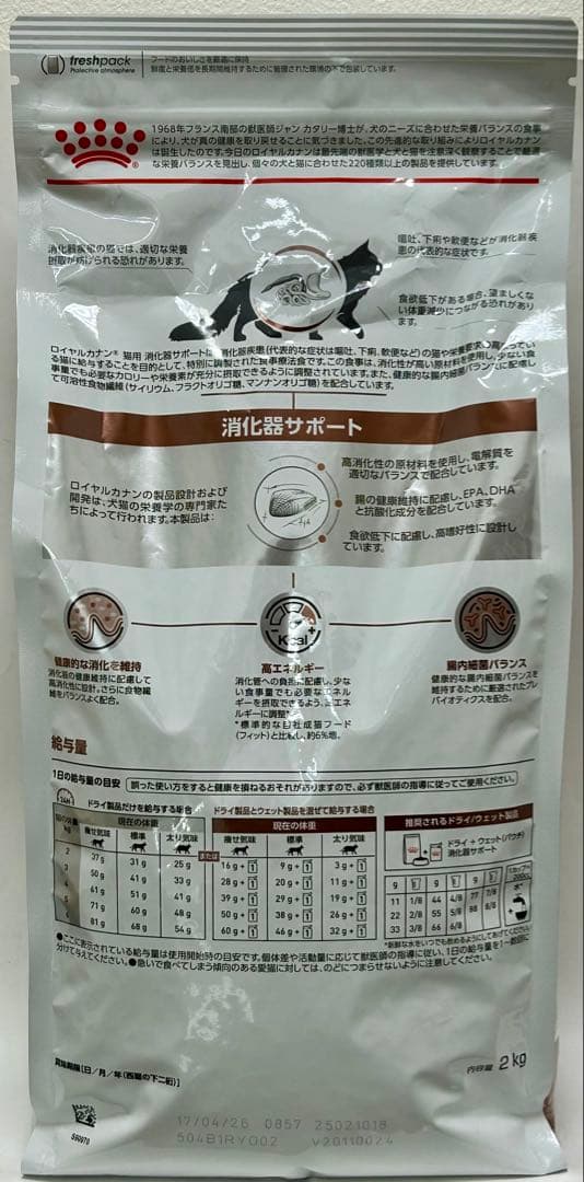 ロイヤルカナン 猫用 消化器サポート 2kg １袋