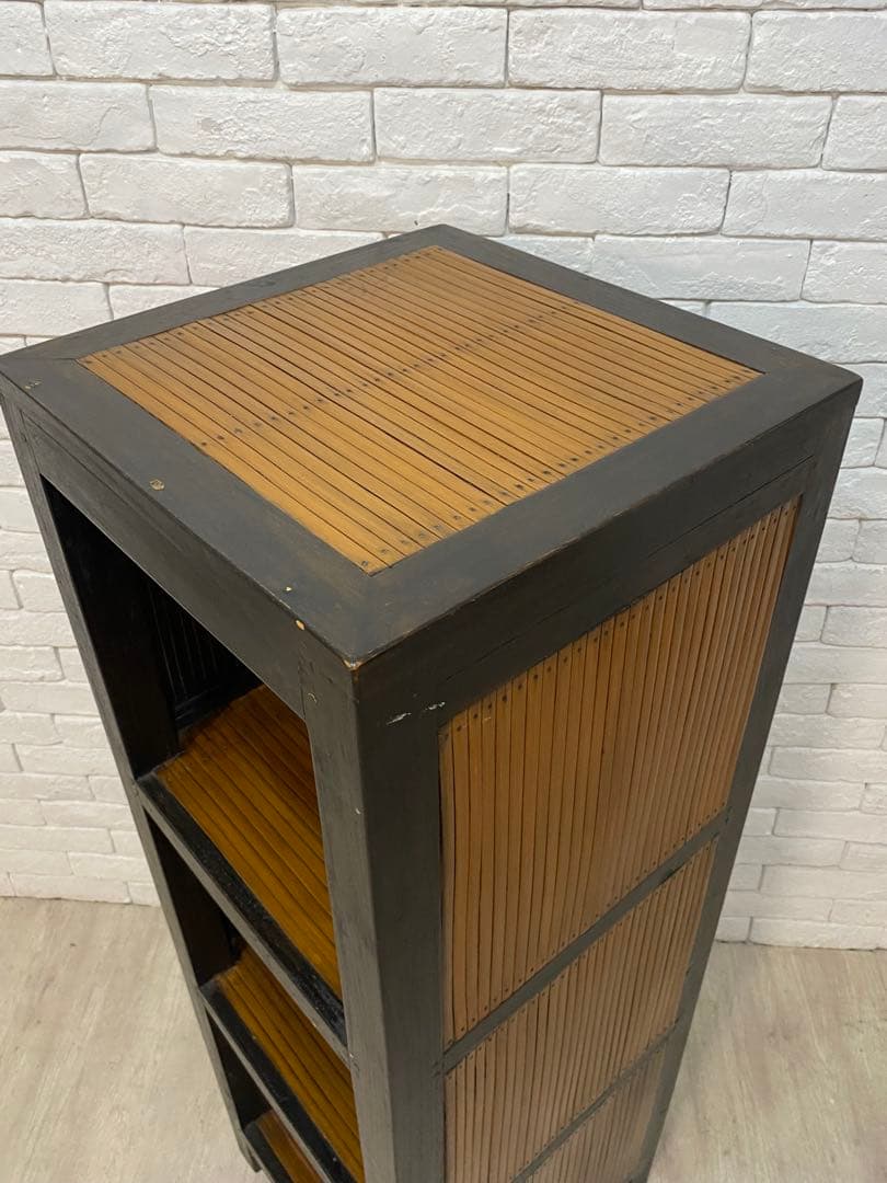 【Tak0310】高級　バリ家具　バンブー　シェルフ　ラック　棚　本棚