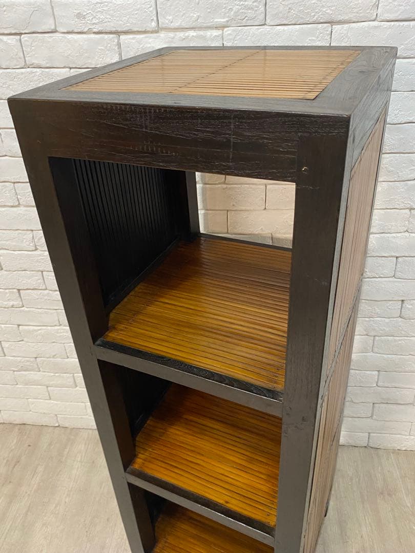 【Tak0310】高級　バリ家具　バンブー　シェルフ　ラック　棚　本棚