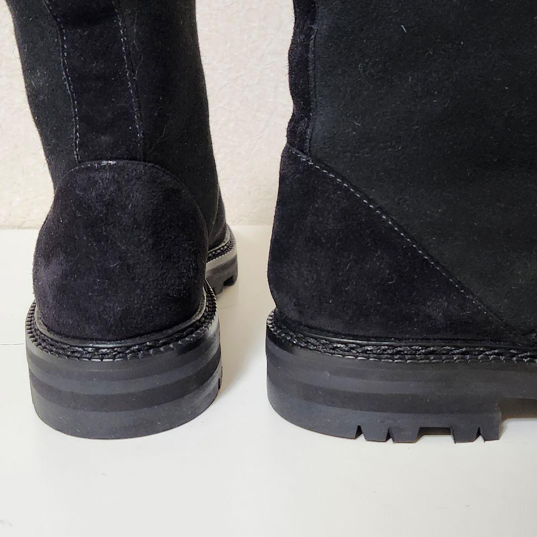 ほぼ新品 マノロブラニク ムートンショートブーツ 36 ブラック TOMOSA