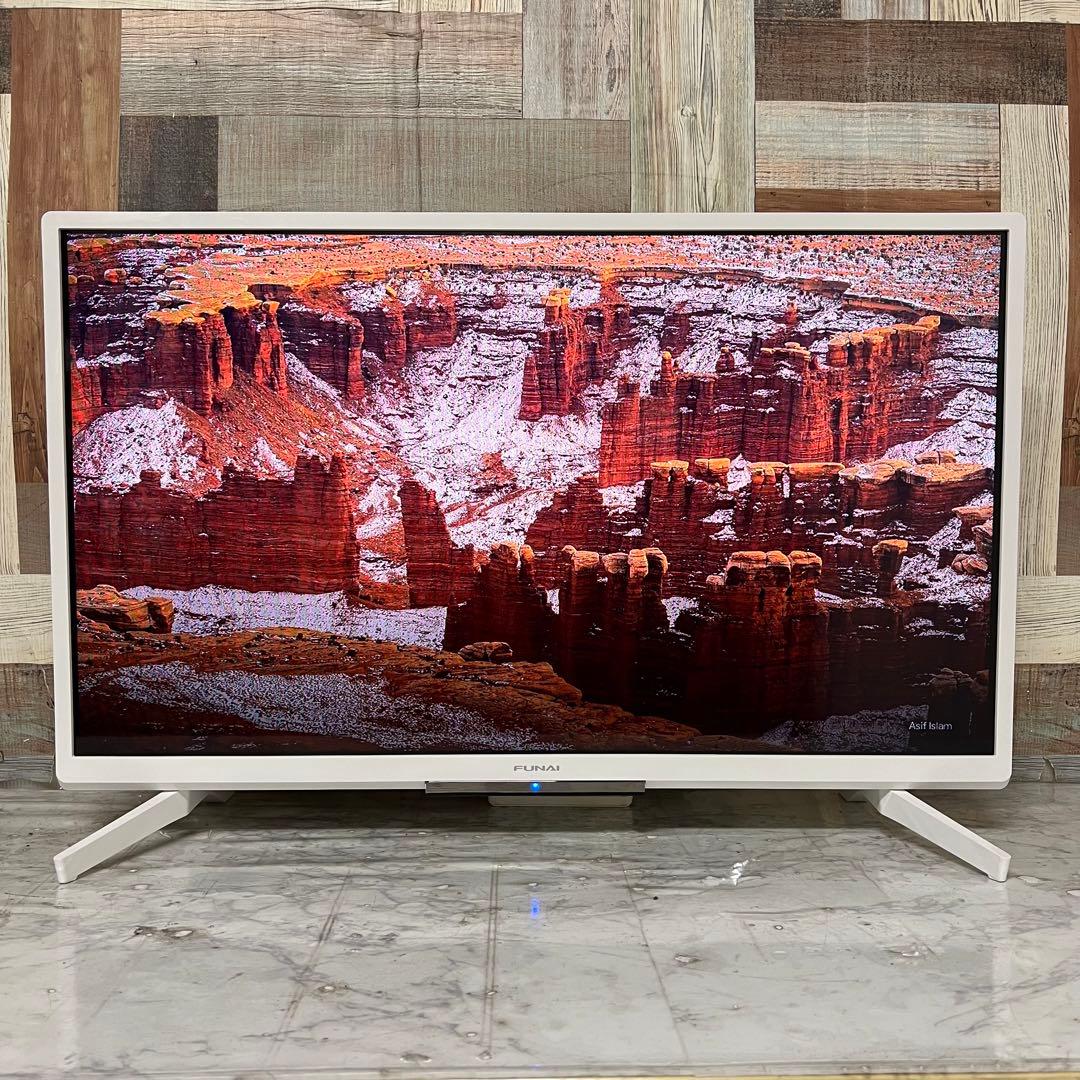 るさん専用全国送料込3年前購入フナイ32型HDD録画機能内蔵TVホワイトモデル