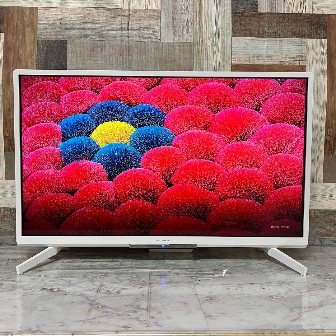 るさん専用全国送料込3年前購入フナイ32型HDD録画機能内蔵TVホワイトモデル