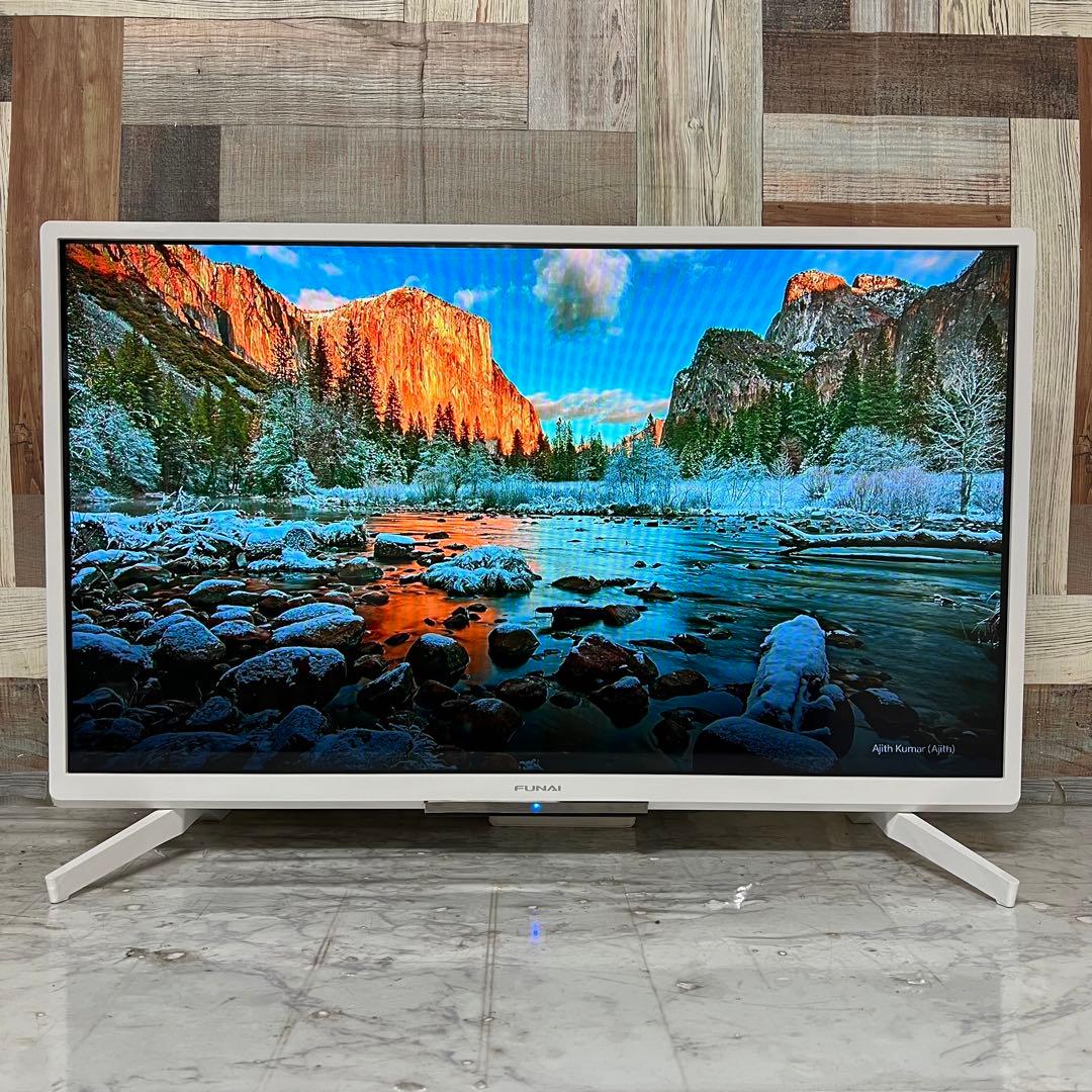 るさん専用全国送料込3年前購入フナイ32型HDD録画機能内蔵TVホワイトモデル