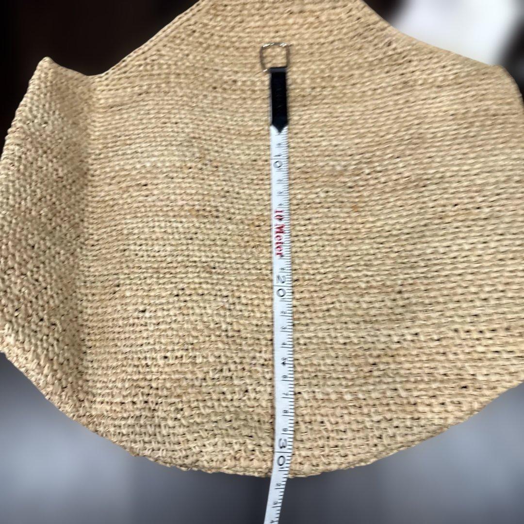 ストロー かごバッグ シルバー装飾