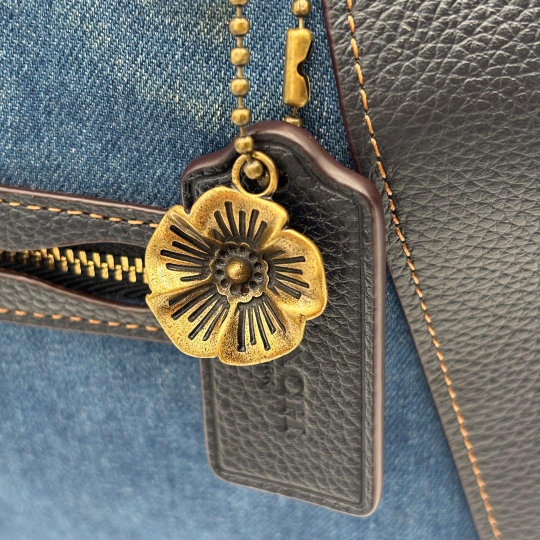 COACH コーチ デニムブルー ショルダーバッグ 2way ティーローズ