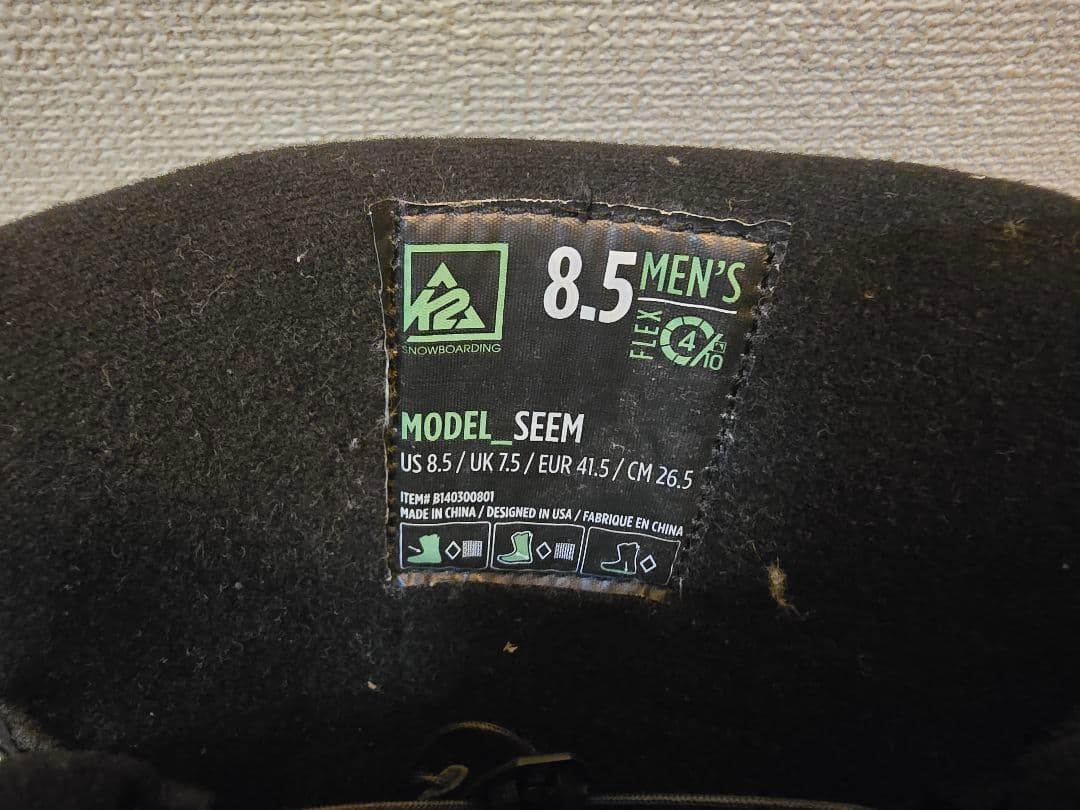 スノーボードブーツ ブラック　K2