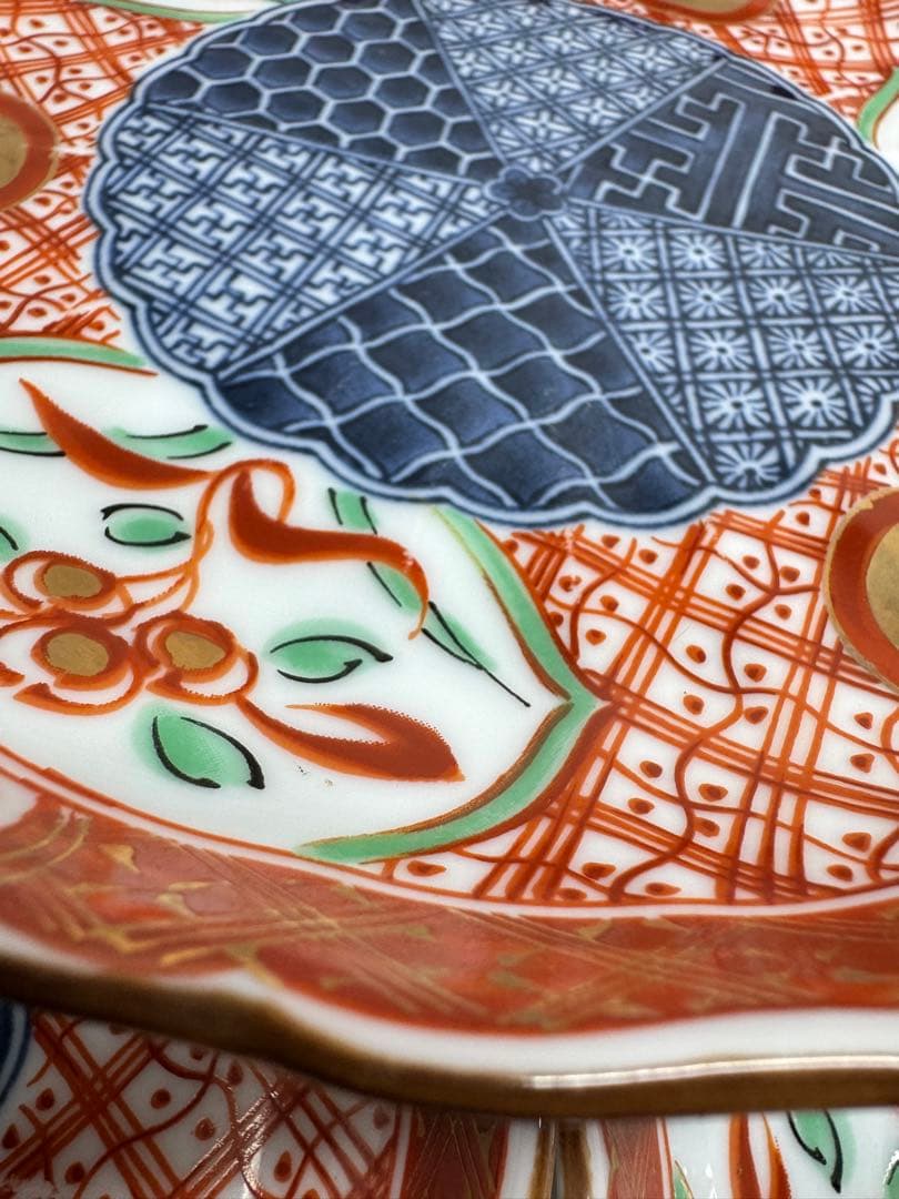 美濃焼 翔山作 赤絵染付祥瑞 中皿揃 5客 16cm 和食器