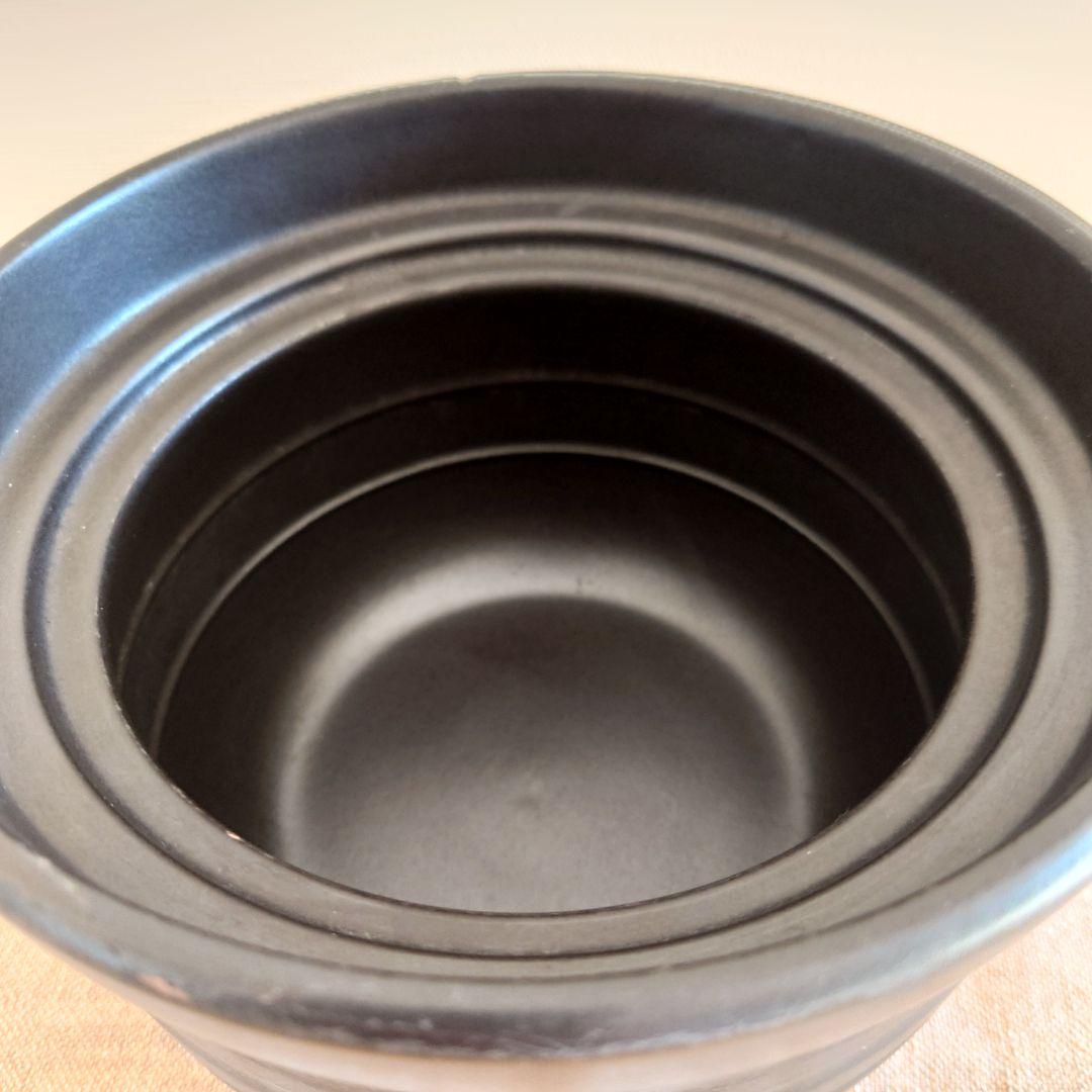 華月 大黒ごはん鍋　2合用　大黒窯　ごはん鍋　丸黒釉　陶器　萬古焼