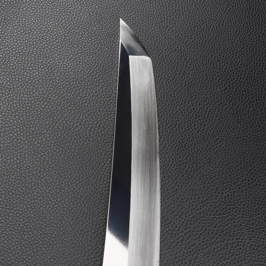 11071鬼反り先丸包丁尺二鏡面仕上げ刺身包丁刃は究極の切れ味黒檀五本銀巻八角柄