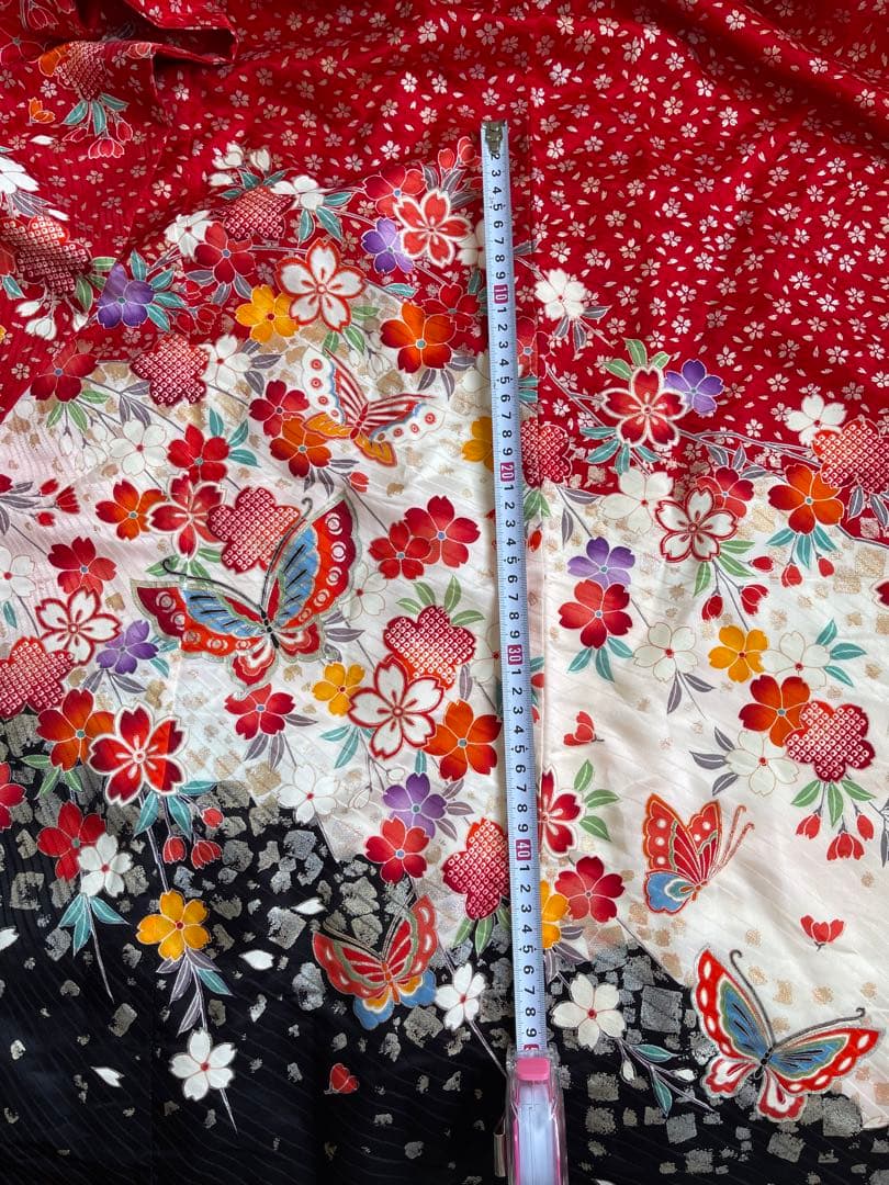 オーダー受付中❣️正絹本格お仕立てお振袖、撮影用お引き摺り大振り袖