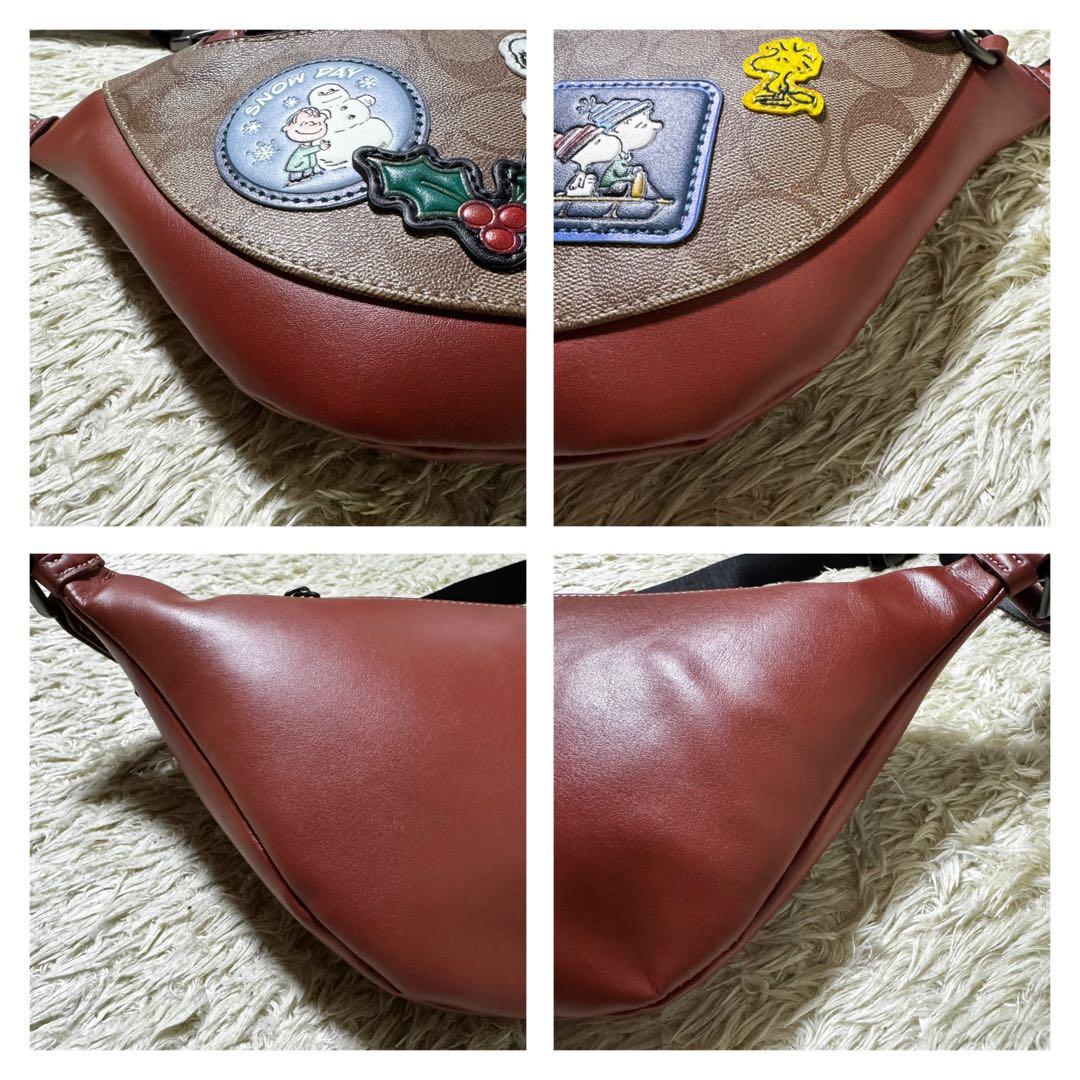コーチ　ウエストポーチ　スヌーピー　コラボ　シグネチャー　斜め掛け　ボディバッグ