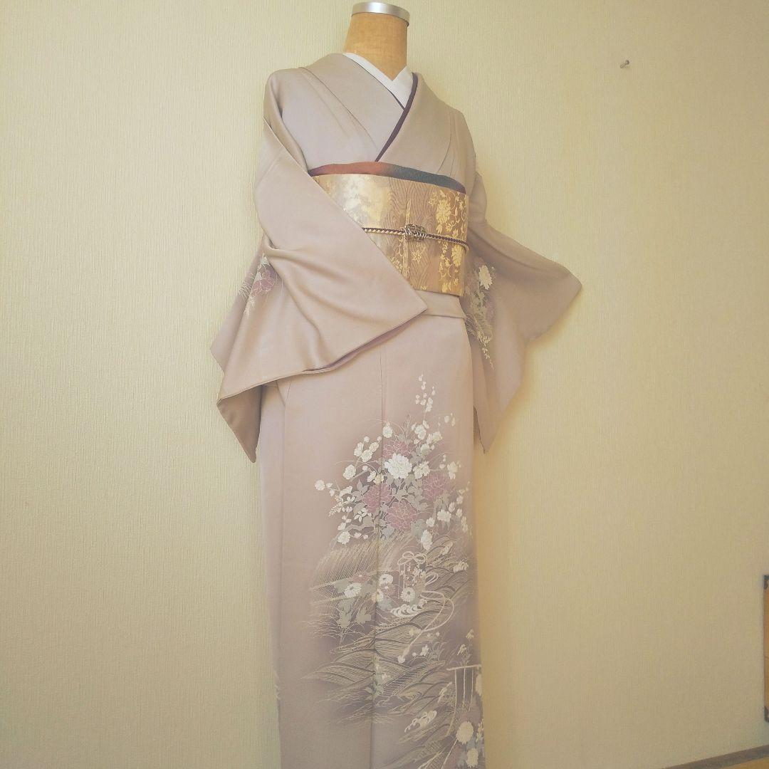 【高島屋誂製】正絹・訪問着・薄紫寄りグレー系・袷