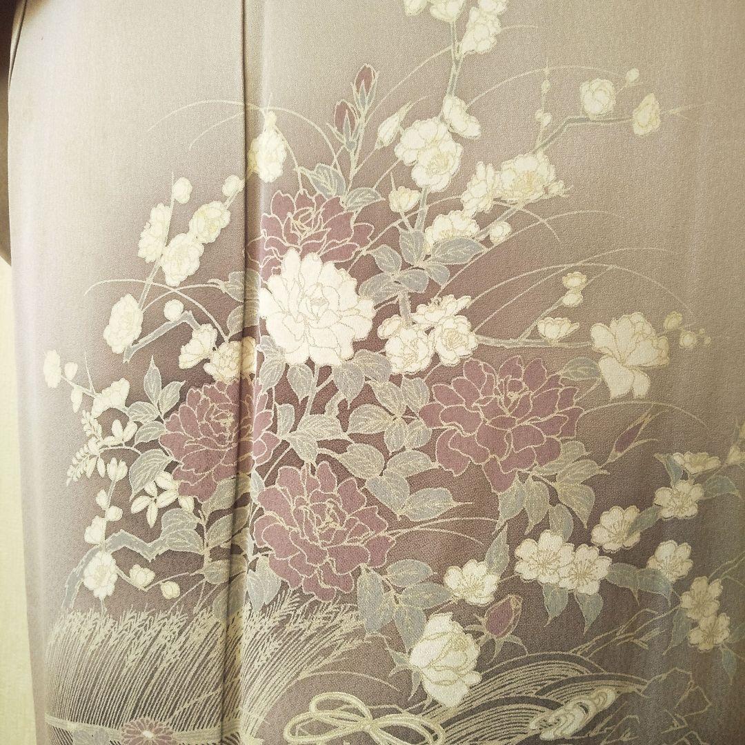 【高島屋誂製】正絹・訪問着・薄紫寄りグレー系・袷