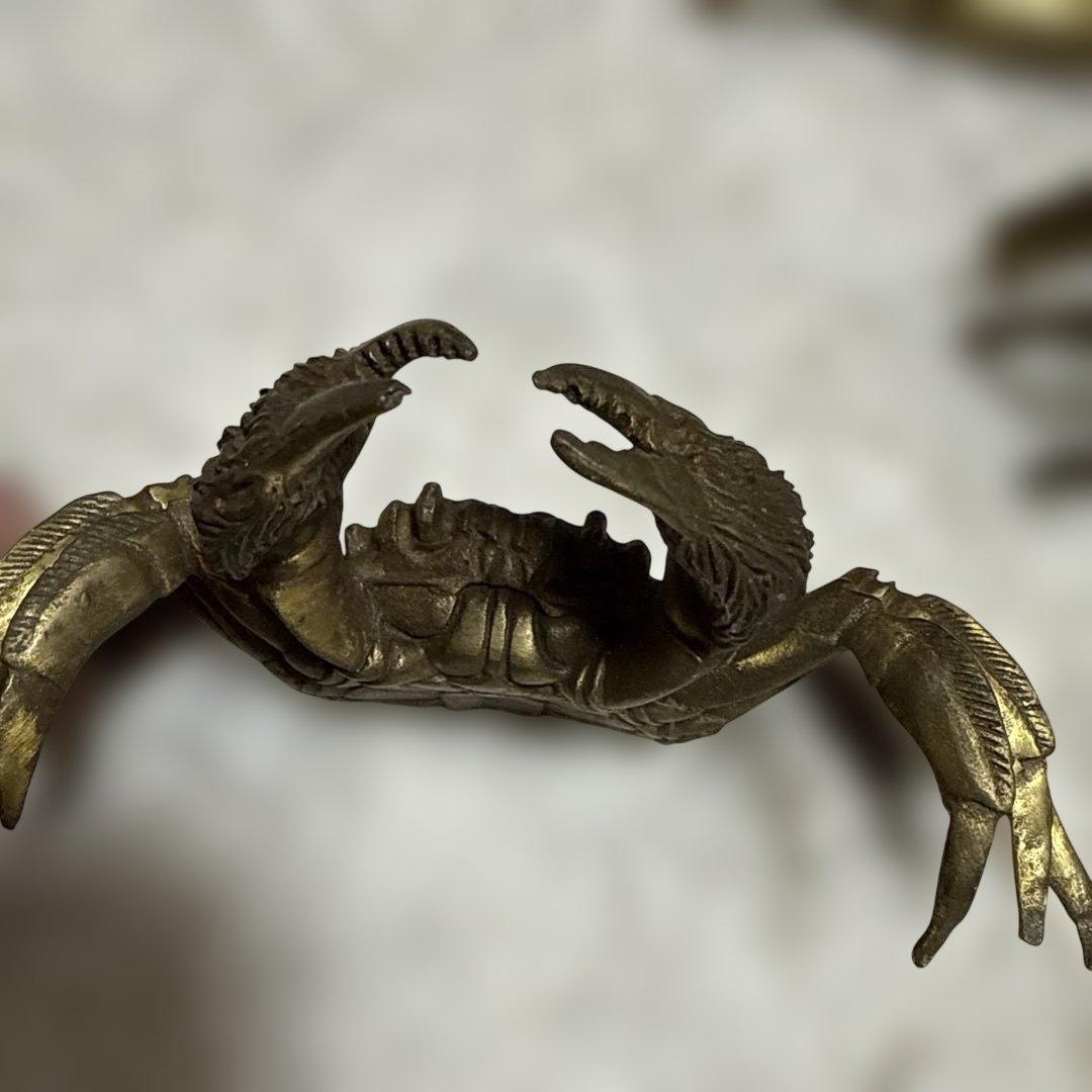 真鍮 蟹 置物 セット