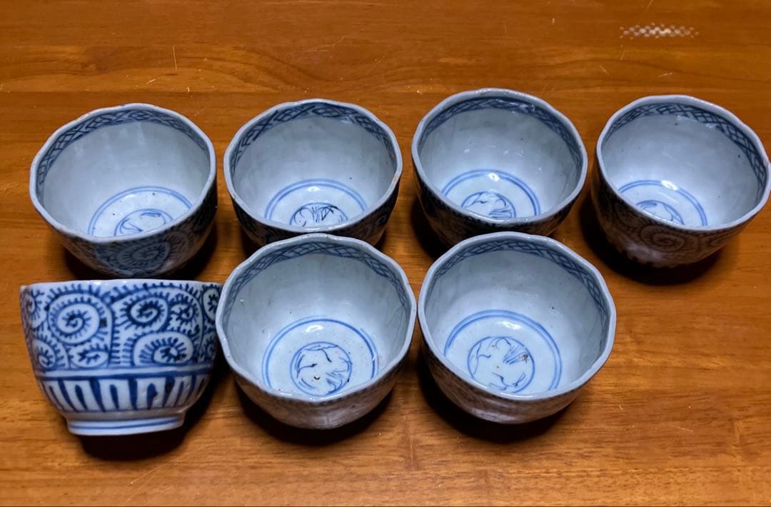 蛸唐草模様　蕎麦猪口　骨董品　アンティーク