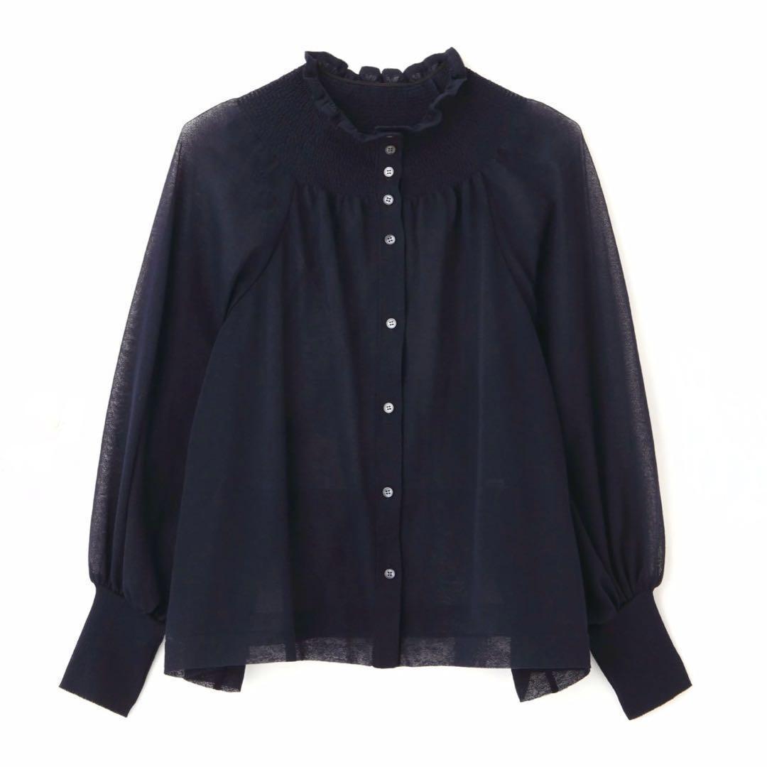 【定価7万】 2025SS！ 極美品✨ ADORE シャーリングシアーニット 紺