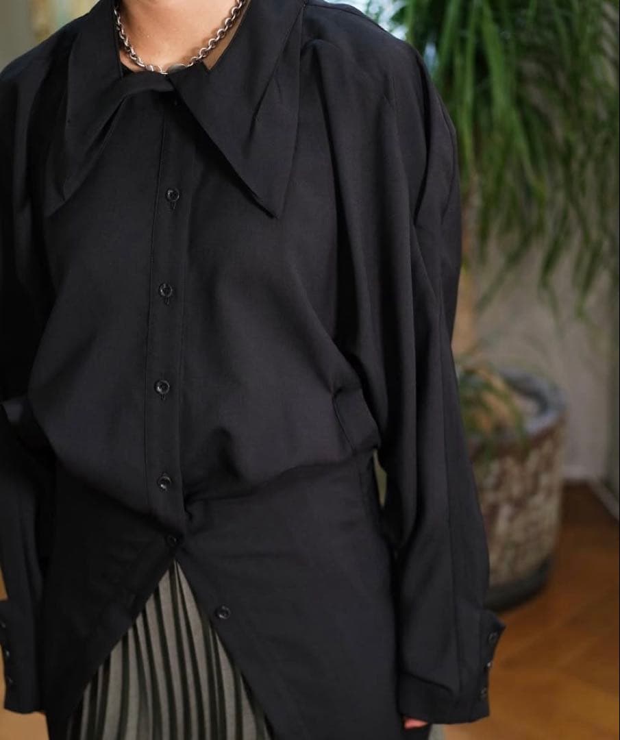 AKIKOAOKI ウール　シャツ　dementional shirts