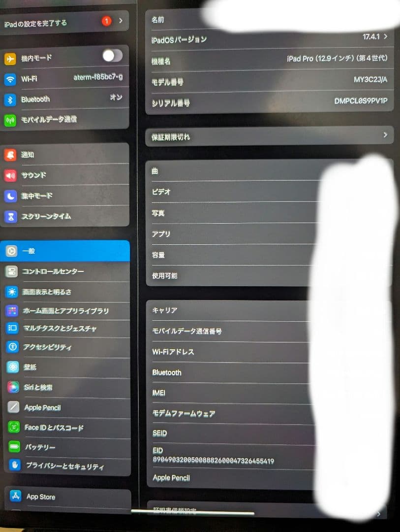 ipad pro 12.9 第4世代 cellularモデル 128GB