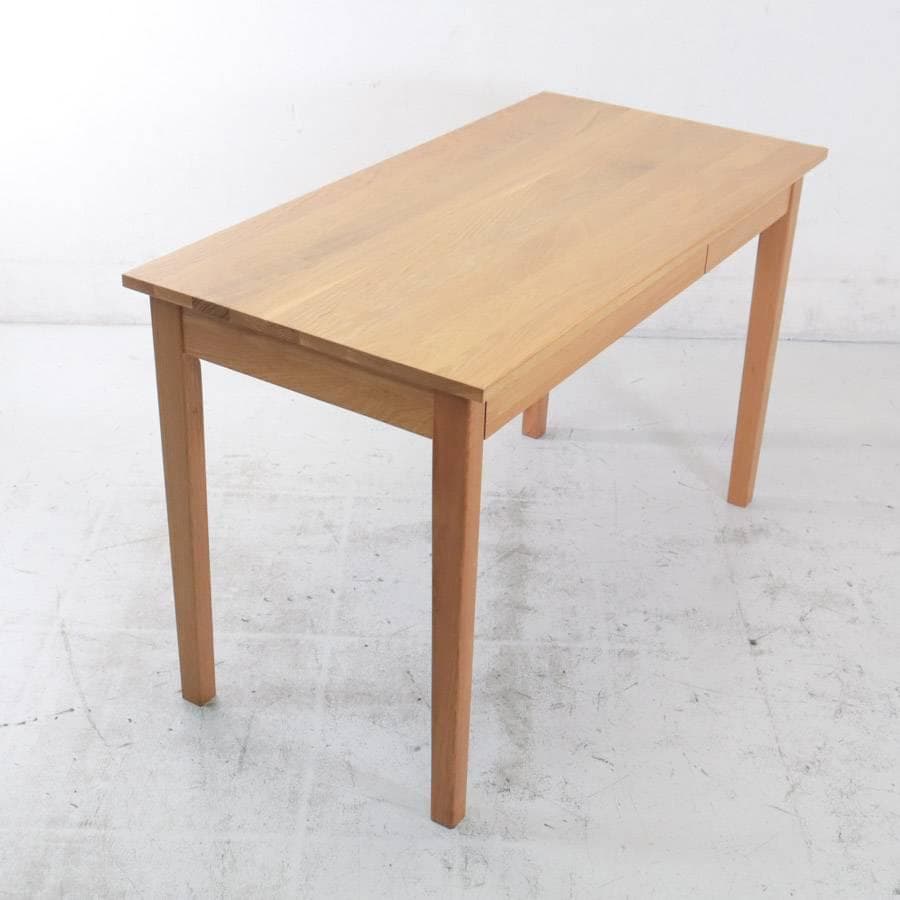 無印良品 無垢材デスク オーク材 引き出し付き 幅110cm 高さ70cm